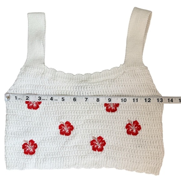 Wild Fable Crochet Knit Set White Hibiscus Skirt (M) & Crop Top (S) 100% Cotton - Picture 9 of 13